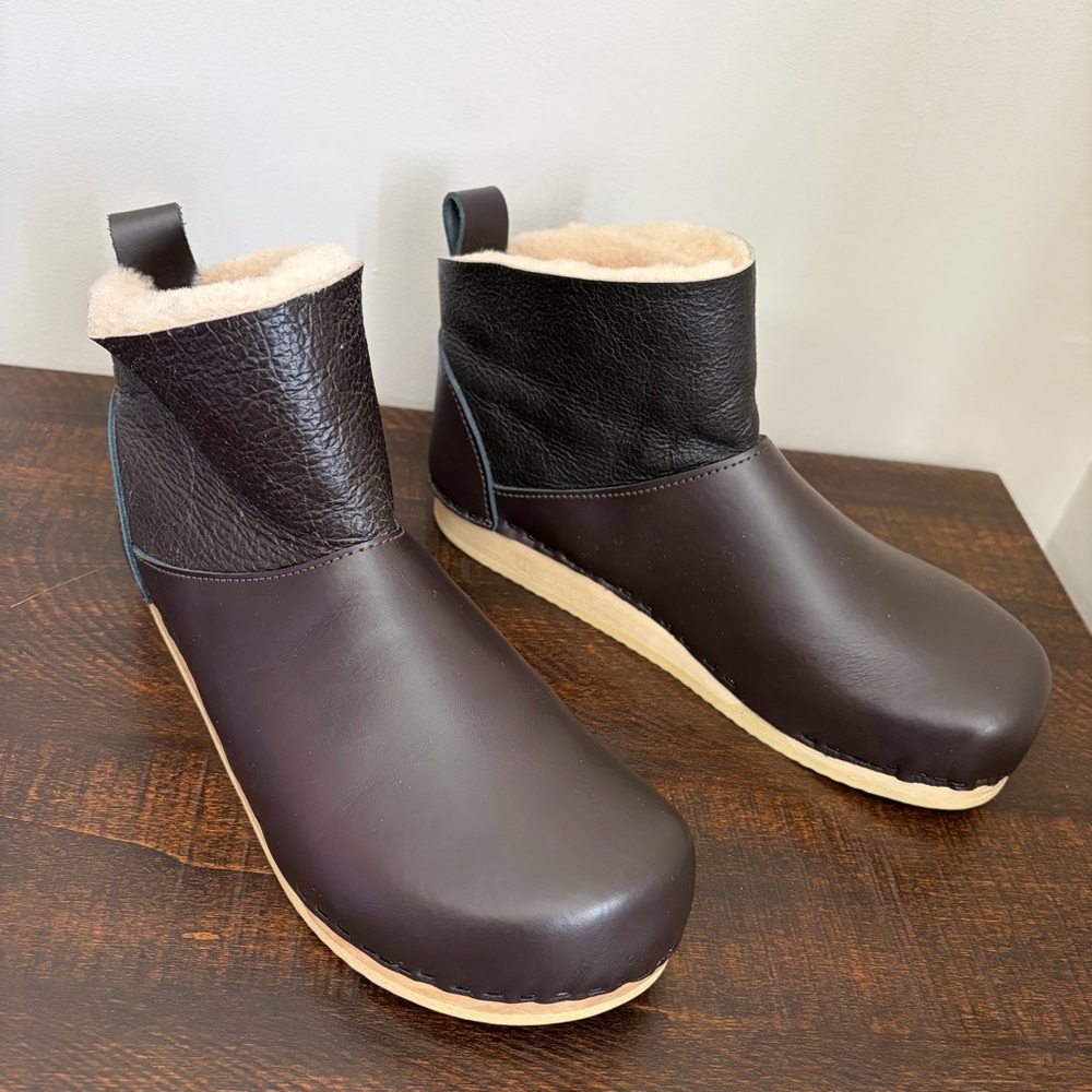 No. 6 Low Shearling Clog Boot Java Dark Brown - image 13